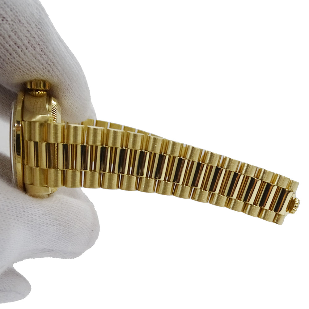 ROLEX ロレックス デイトジャスト 69068G W番 レディース 腕時計 自動巻き AT 750YG 18K 金無垢 ゴールド 4Pルビー 10Pダイヤモンド 磨き済み 【中古】