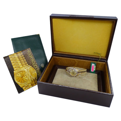ROLEX ロレックス デイトジャスト 69068G W番 レディース 腕時計 自動巻き AT 750YG 18K 金無垢 ゴールド 4Pルビー 10Pダイヤモンド 磨き済み 【中古】