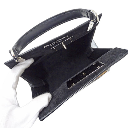Maison Margiela メゾン マルジェラ スナッチト スモール ビアンケット 2wayバッグ ブラック ホワイト レザー レディース 【中古】