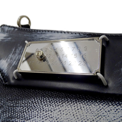 Maison Margiela メゾン マルジェラ スナッチト スモール ビアンケット 2wayバッグ ブラック ホワイト レザー レディース 【中古】