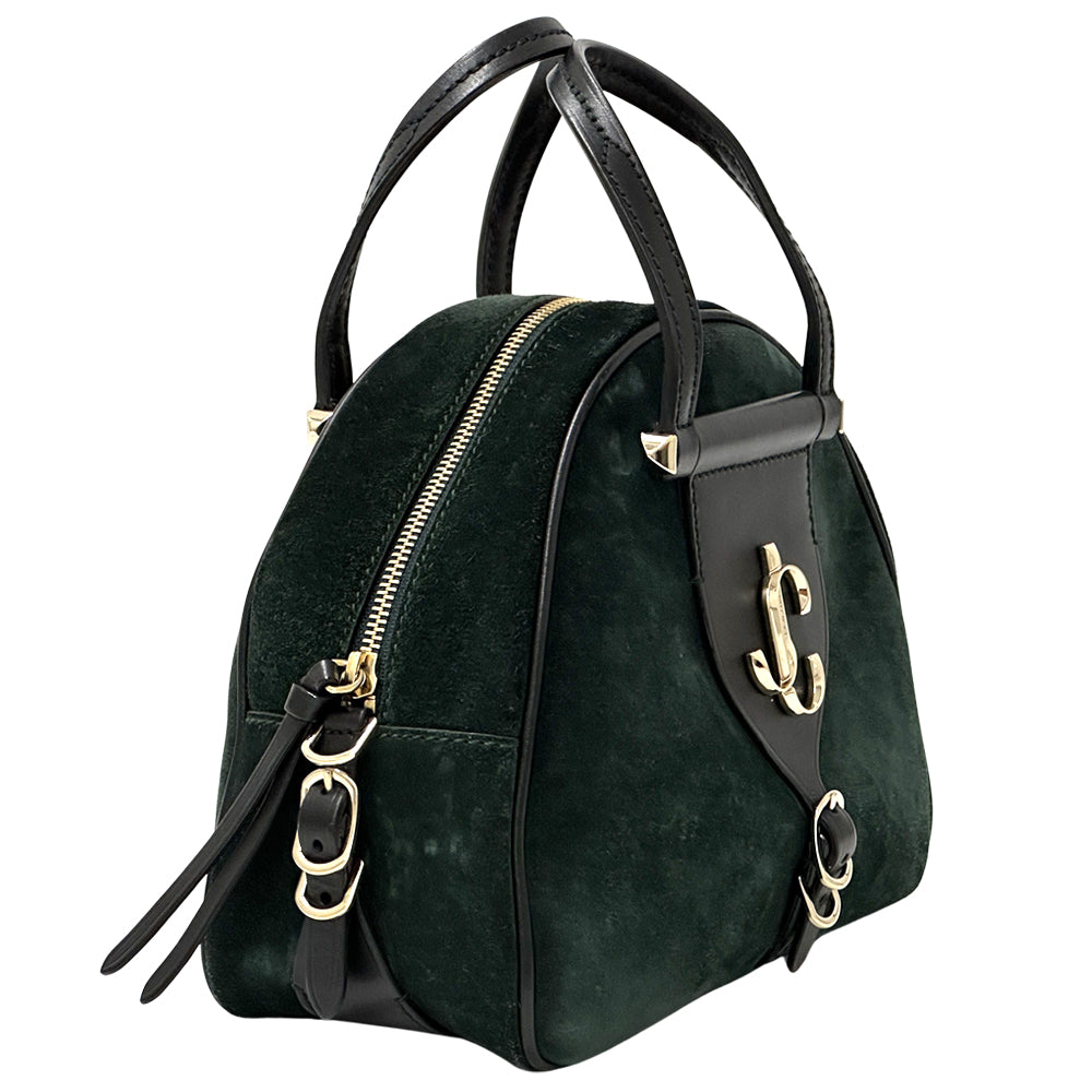 JIMMY CHOO ジミーチュウ ハンドバッグ グリーン スエード レディース 【中古】