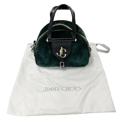JIMMY CHOO ジミーチュウ ハンドバッグ グリーン スエード レディース 【中古】