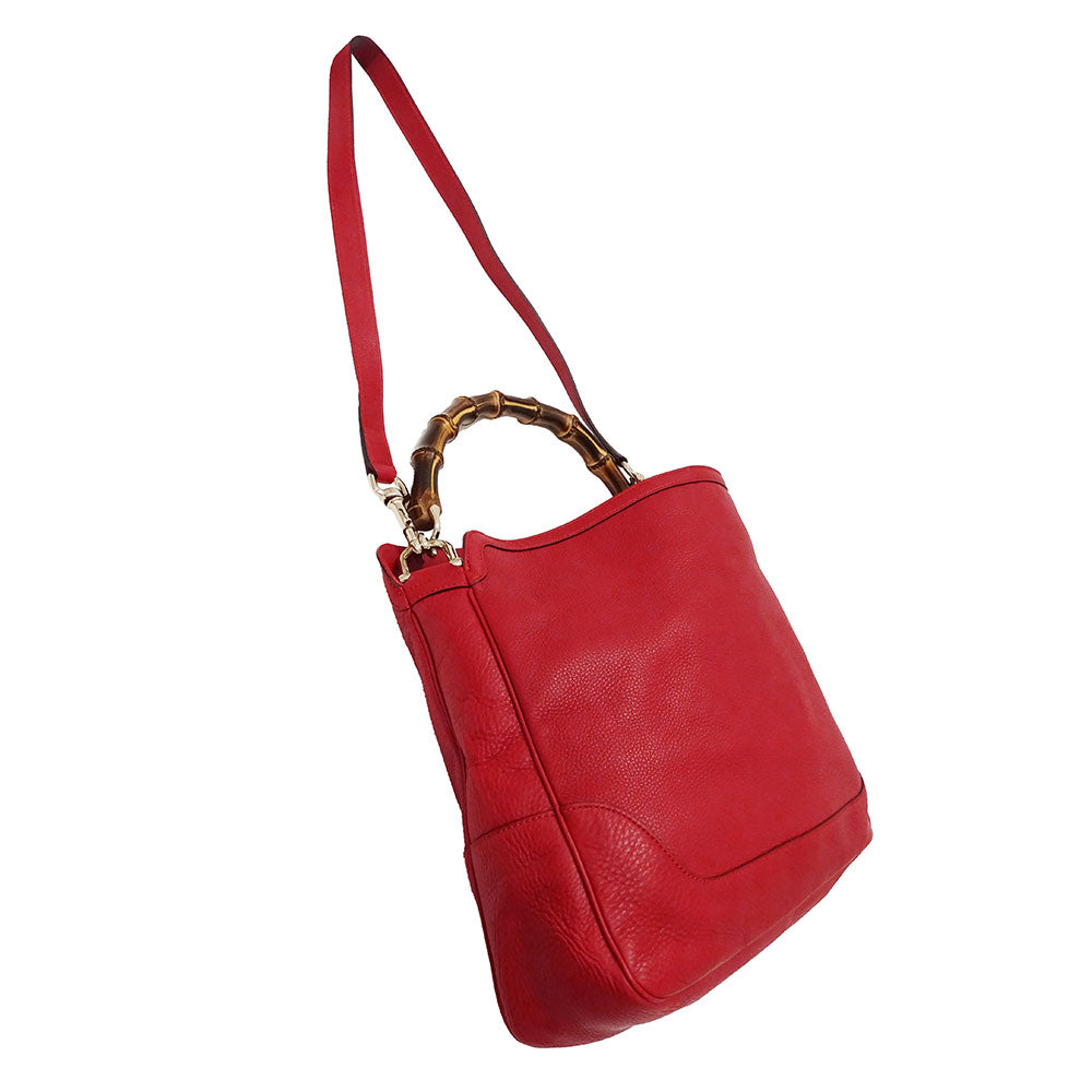 GUCCI グッチ 2wayバッグ バンブー レッド 282315 レザー レディース 【中古】