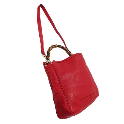 GUCCI グッチ 2wayバッグ バンブー レッド 282315 レザー レディース 【中古】