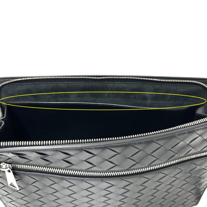BOTTEGAVENETA ボッテガ・ヴェネタ クラッチ・セカンドバッグ ミディアムイントレチャート ブラック レザー メンズ 【中古】