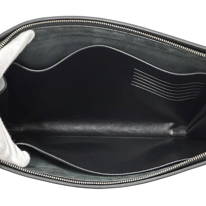 BOTTEGAVENETA ボッテガ・ヴェネタ クラッチ・セカンドバッグ ミディアムイントレチャート ブラック レザー メンズ 【中古】