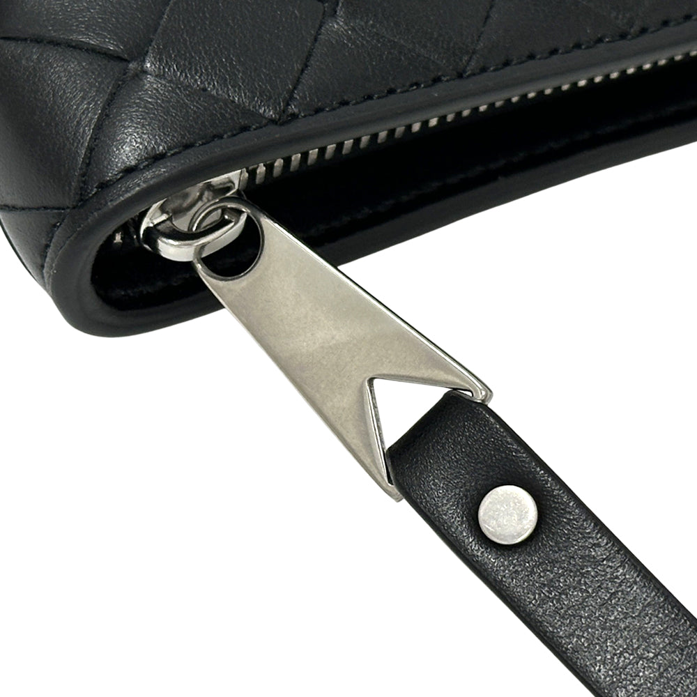 BOTTEGAVENETA ボッテガ・ヴェネタ クラッチ・セカンドバッグ ミディアムイントレチャート ブラック レザー メンズ 【中古】