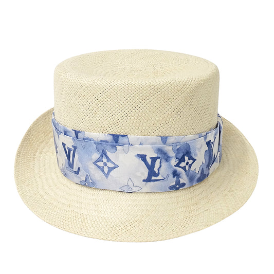 LOUIS VUITTON ルイ・ヴィトン シャポー・サマータイム ハット モノグラム ウォーターカラー ベージュ ブルー M76762 レディース 【中古】