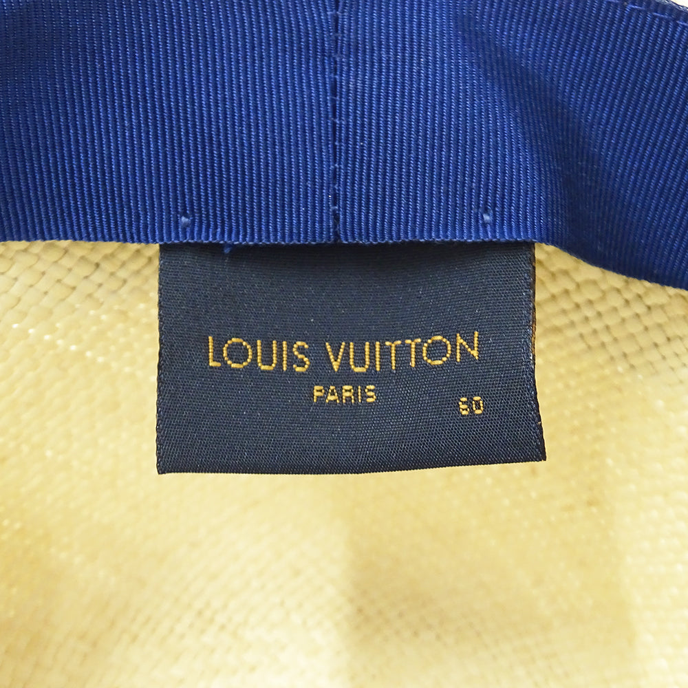 LOUIS VUITTON ルイ・ヴィトン シャポー・サマータイム ハット モノグラム ウォーターカラー ベージュ ブルー M76762 レディース 【中古】