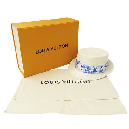 LOUIS VUITTON ルイ・ヴィトン シャポー・サマータイム ハット モノグラム ウォーターカラー ベージュ ブルー M76762 レディース 【中古】