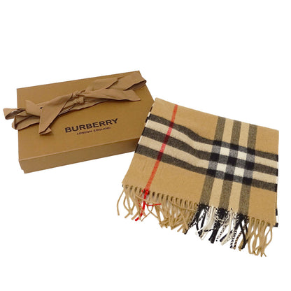 BURBERRY バーバリー マフラー・ストール ベージュ カシミヤ レディース メンズ 【中古】