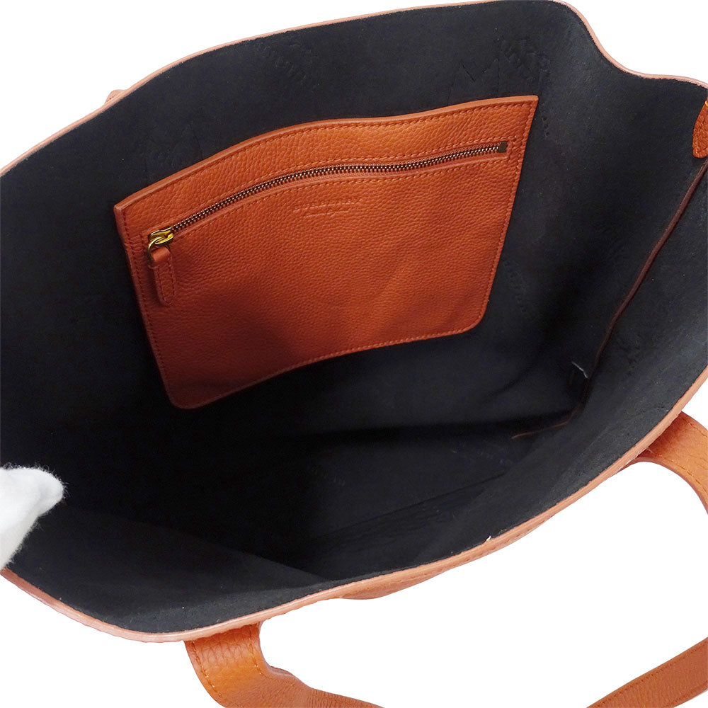 BURBERRY バーバリー トートバッグ オレンジ レザー レディース メンズ 【中古】