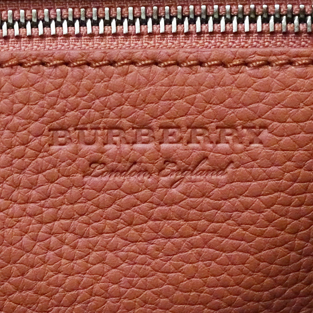 BURBERRY バーバリー トートバッグ オレンジ レザー レディース メンズ 【中古】