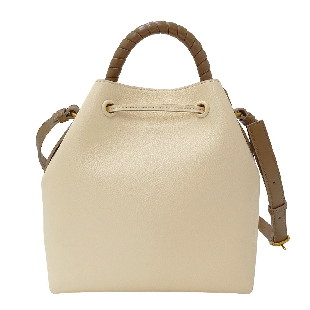 Chloe クロエ 2wayバッグ マーシー アイボリー ブラウン レザー レディース 【中古】