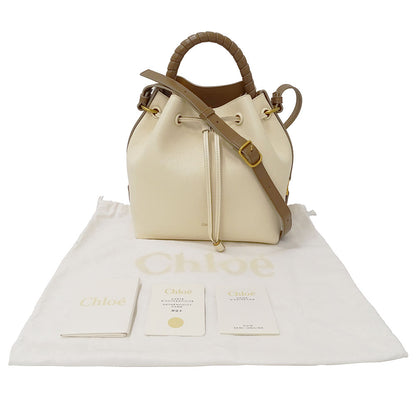 Chloe クロエ 2wayバッグ マーシー アイボリー ブラウン レザー レディース 【中古】