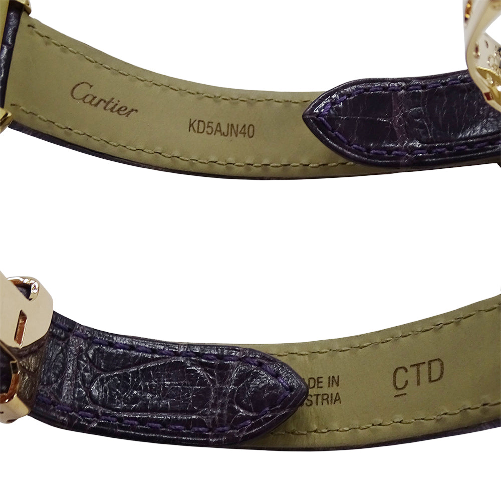 Cartier カルティエ タンクアングレーズ SM WT100014 レディース 腕時計 クオーツ QZ ダイヤモンド 750YG レザー 磨き済み 【中古】