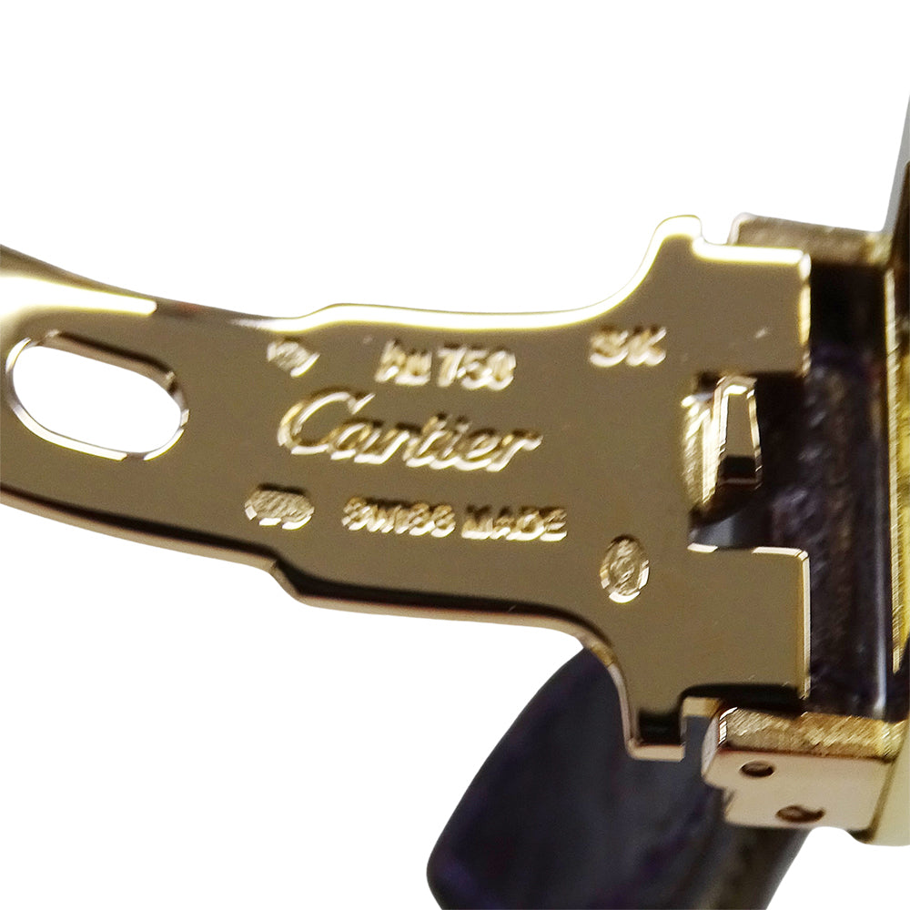 Cartier カルティエ タンクアングレーズ SM WT100014 レディース 腕時計 クオーツ QZ ダイヤモンド 750YG レザー 磨き済み 【中古】