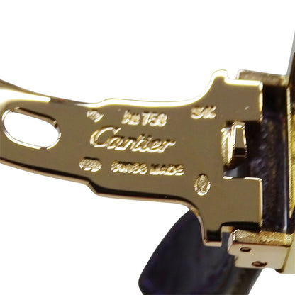 Cartier カルティエ タンクアングレーズ SM WT100014 レディース 腕時計 クオーツ QZ ダイヤモンド 750YG レザー 磨き済み 【中古】