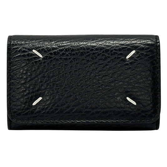 Maison Margiela メゾン マルジェラ キーケース 4ステッチ ブラック レザー レディース 【中古】