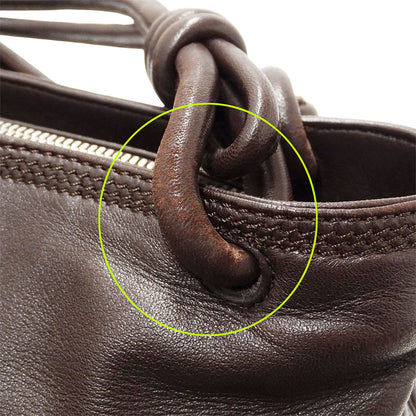 LOEWE ロエベ ハンドバッグ アナグラム ブラウン レザー レディース 【中古】