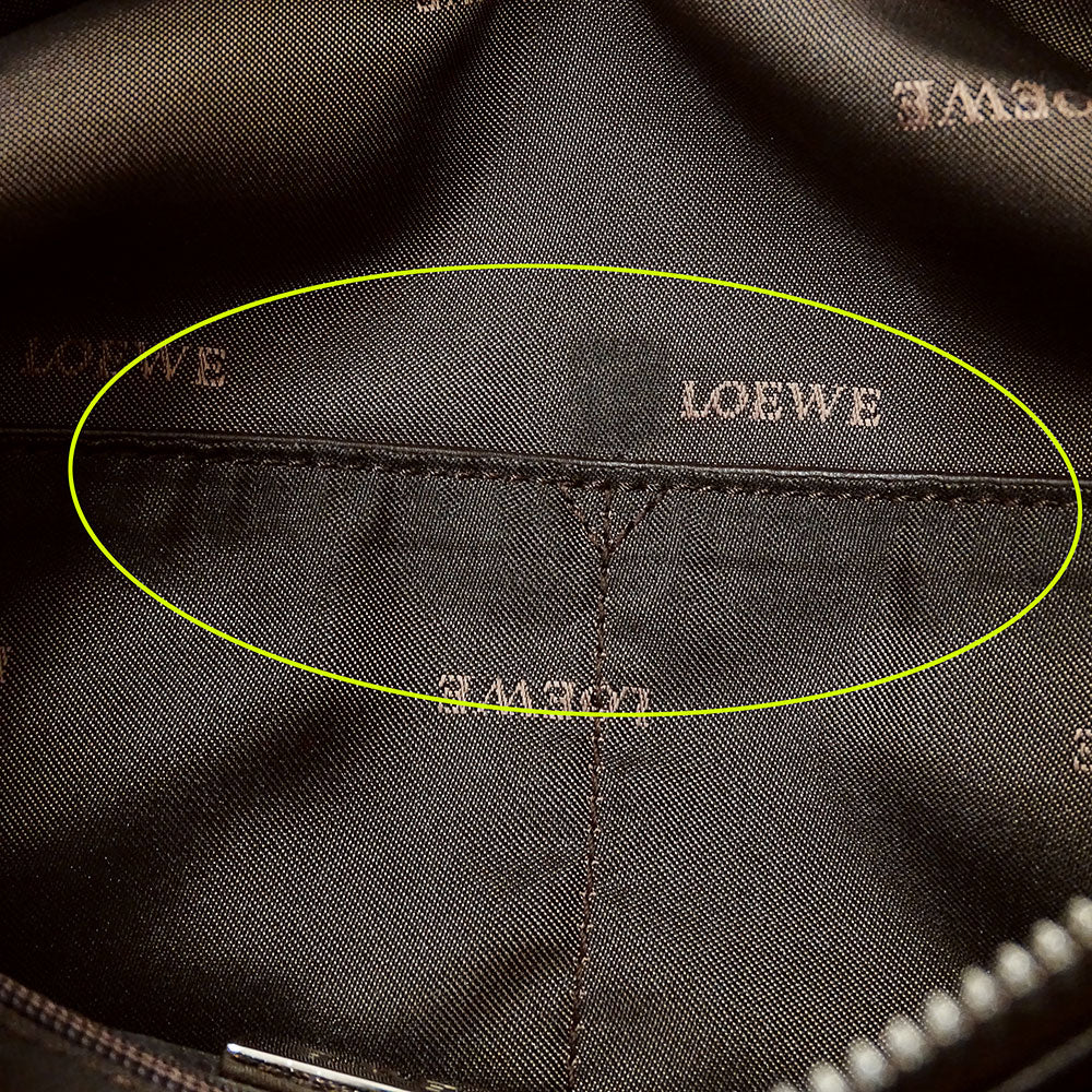 LOEWE ロエベ ハンドバッグ アナグラム ブラウン レザー レディース 【中古】
