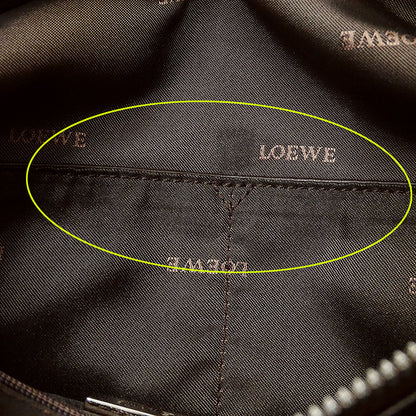 LOEWE ロエベ ハンドバッグ アナグラム ブラウン レザー レディース 【中古】