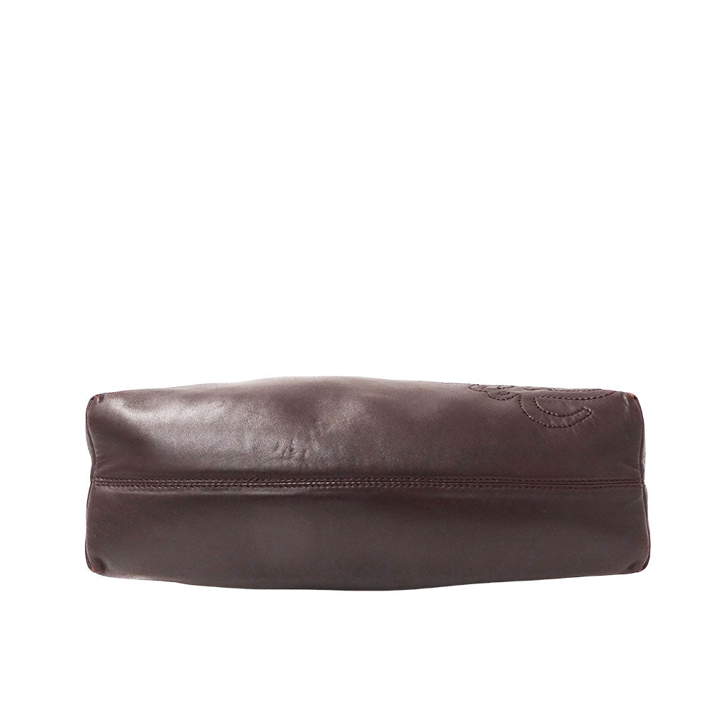 LOEWE ロエベ ハンドバッグ アナグラム ブラウン レザー レディース 【中古】