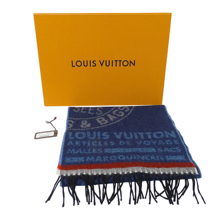 LOUIS VUITTON ルイ・ヴィトン エシャルプ・トランク スタンプス マフラー・ストール ブルー M78528 ウール メンズ 【中古】