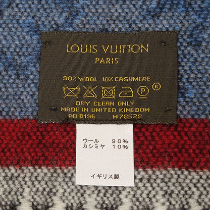 LOUIS VUITTON ルイ・ヴィトン エシャルプ・トランク スタンプス マフラー・ストール ブルー M78528 ウール メンズ 【中古】
