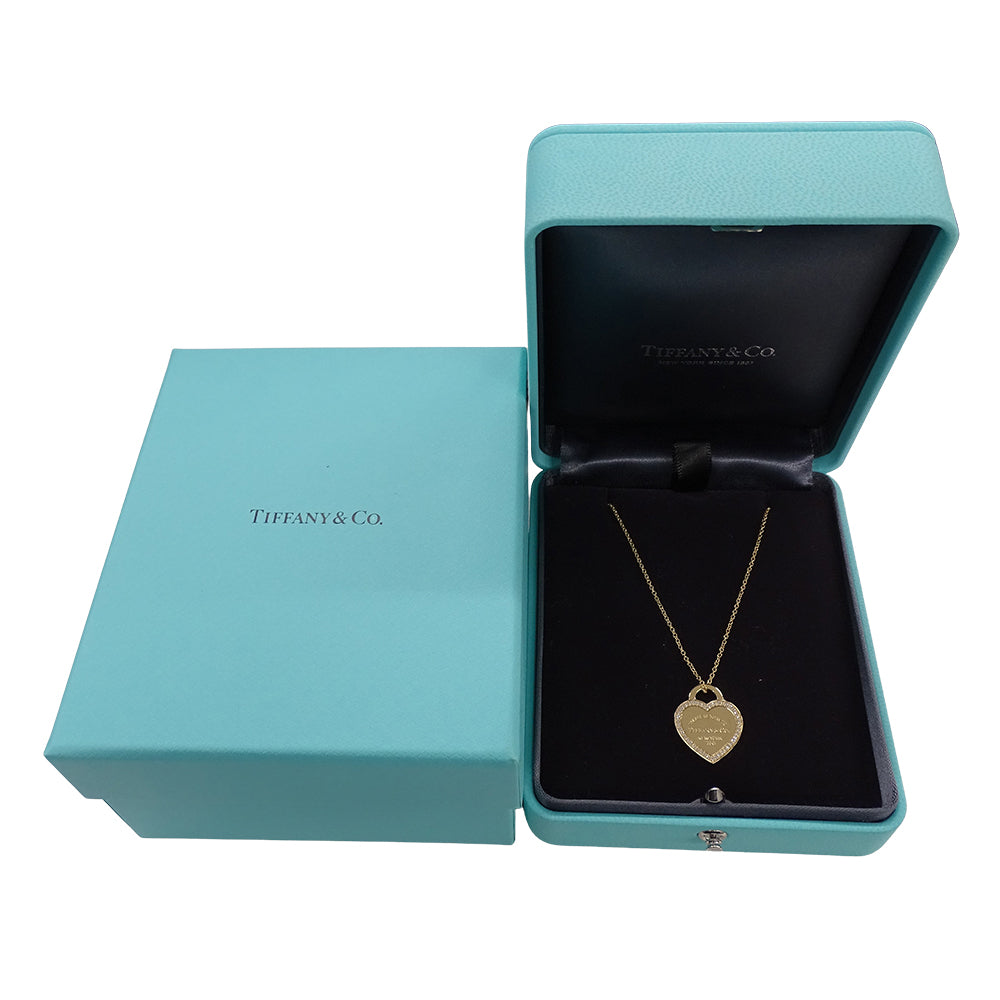 TIFFANY&Co. ティファニー リターントゥ ハート タグ ネックレス 750YG イエローゴールド ダイヤモンド レディース 磨き済み 【中古】