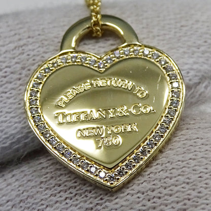 TIFFANY&Co. ティファニー リターントゥ ハート タグ ネックレス 750YG イエローゴールド ダイヤモンド レディース 磨き済み 【中古】
