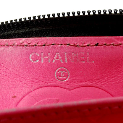 CHANEL シャネル 長財布 カンボン ブラック シルバー金具 ラムスキン レディース 【中古】