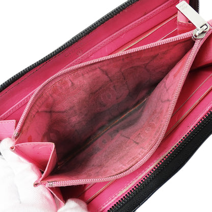 CHANEL シャネル 長財布 カンボン ブラック シルバー金具 ラムスキン レディース 【中古】