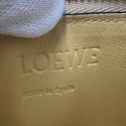 LOEWE ロエベ フラグメントケース コインケース アナグラム グレージュ イエロー レザー レディース 【中古】