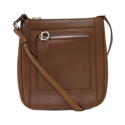Ferragamo フェラガモ ショルダーバッグ ガンチーニ ブラウン 茶色 レザー レディース 【中古】