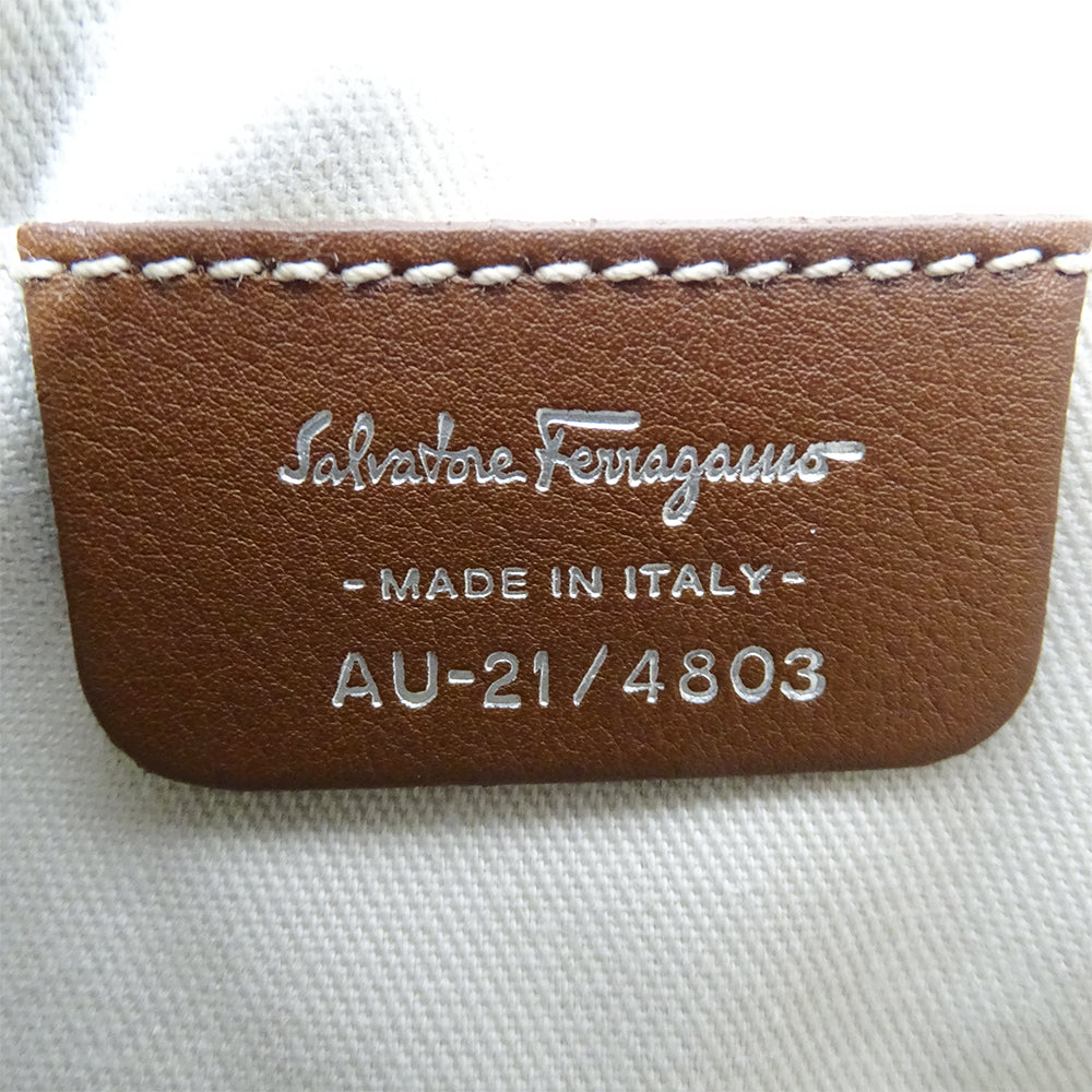 Ferragamo フェラガモ ショルダーバッグ ガンチーニ ブラウン 茶色 レザー レディース 【中古】