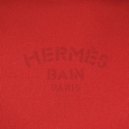 HERMES エルメス パニエドプラージュ PM トートバッグ レッド シルバー金具 トワルシェブロン レディース 【中古】