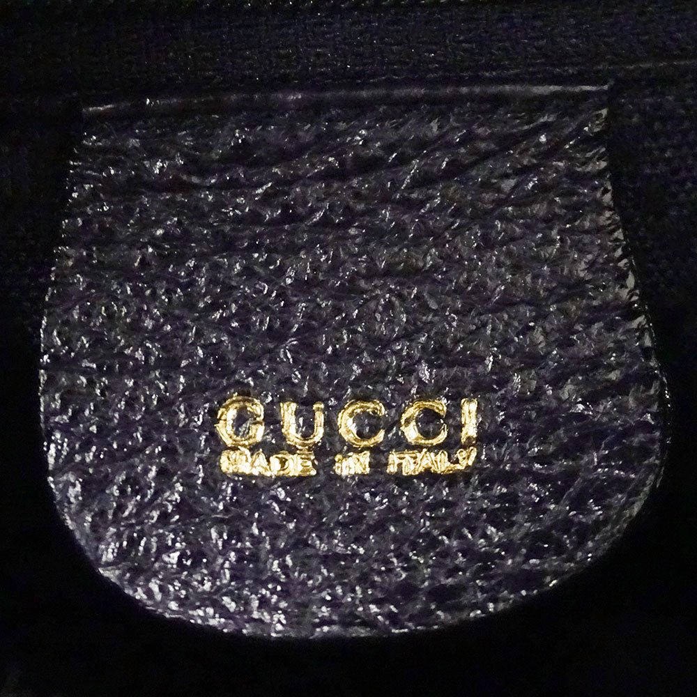 GUCCI グッチ 2wayバッグ バンブー ネイビー 000・123 スエード レディース 【中古】