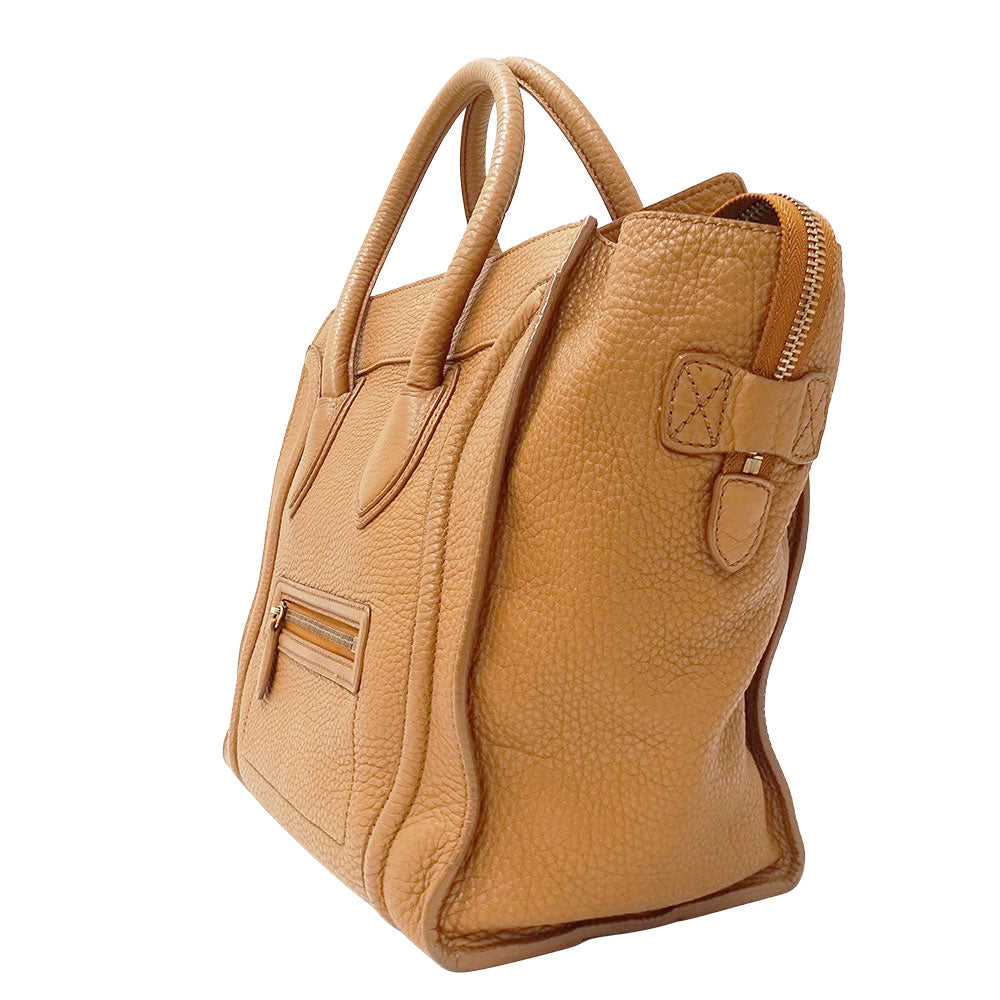 CELINE セリーヌ ラゲージ ミニショッパー トートバッグ ブラウン レディース 【中古】