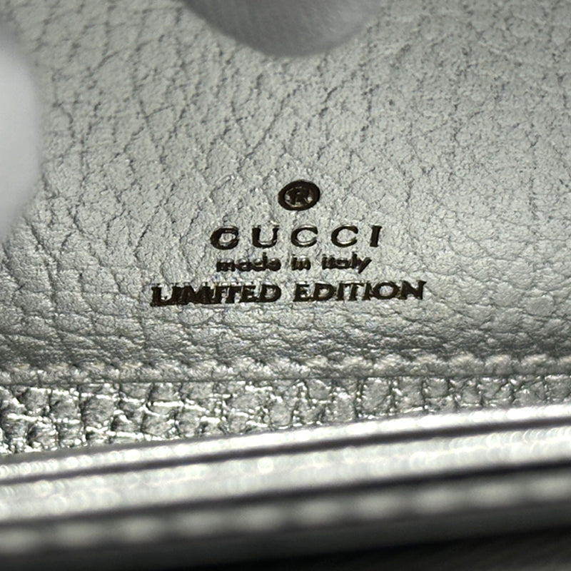 GUCCI グッチ 三つ折り財布 GGスプリーム プチマーモント シルバー ベージュ 598587 PVC レディース メンズ 【中古】