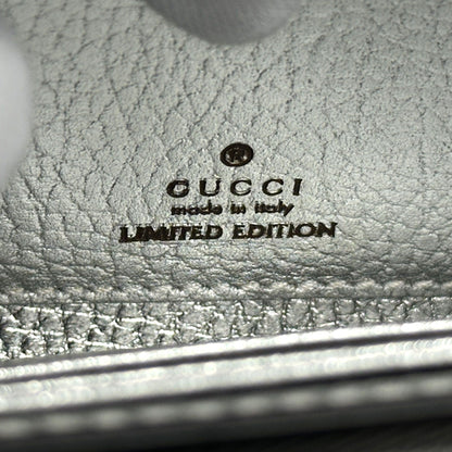 GUCCI グッチ 三つ折り財布 GGスプリーム プチマーモント シルバー ベージュ 598587 PVC レディース メンズ 【中古】