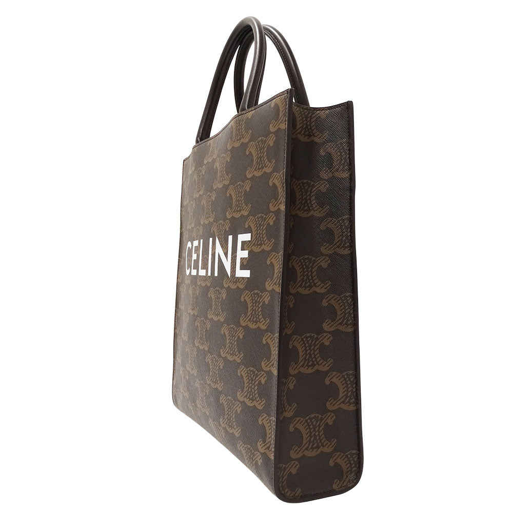 CELINE セリーヌ バーティカルカバ ミディアム 2wayバッグ トリオンフ ブラック ブラウン レディース 【中古】