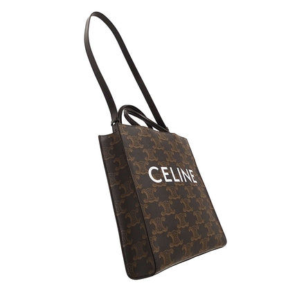 CELINE セリーヌ バーティカルカバ ミディアム 2wayバッグ トリオンフ ブラック ブラウン レディース 【中古】