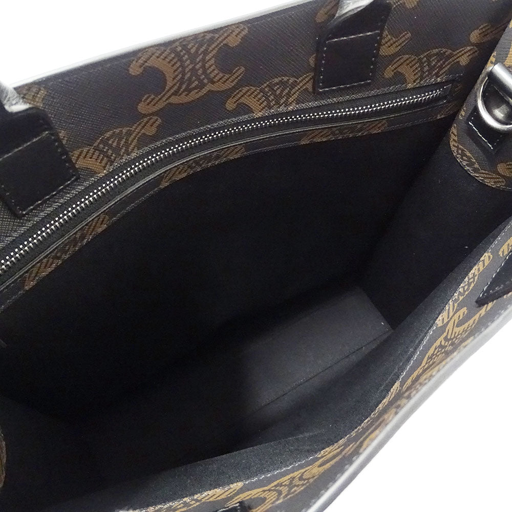 CELINE セリーヌ バーティカルカバ ミディアム 2wayバッグ トリオンフ ブラック ブラウン レディース 【中古】