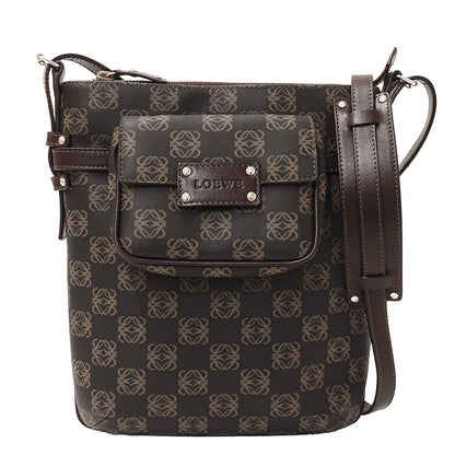 LOEWE ロエベ ショルダーバッグ ポケッツ ダークブラウン PVC レディース 【中古】