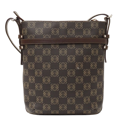LOEWE ロエベ ショルダーバッグ ポケッツ ダークブラウン PVC レディース 【中古】