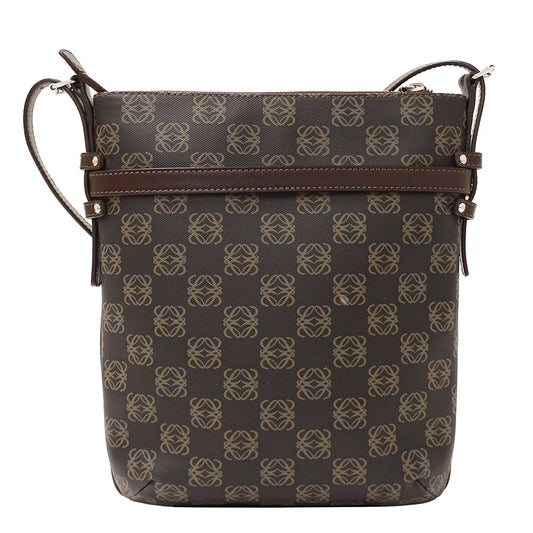 LOEWE ロエベ ショルダーバッグ ポケッツ ダークブラウン PVC レディース 【中古】