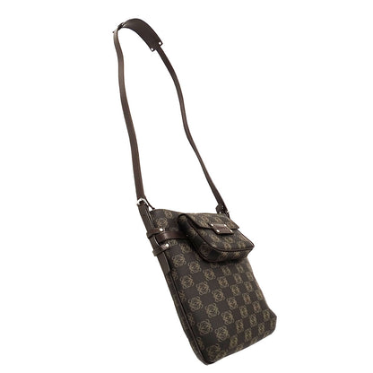 LOEWE ロエベ ショルダーバッグ ポケッツ ダークブラウン PVC レディース 【中古】