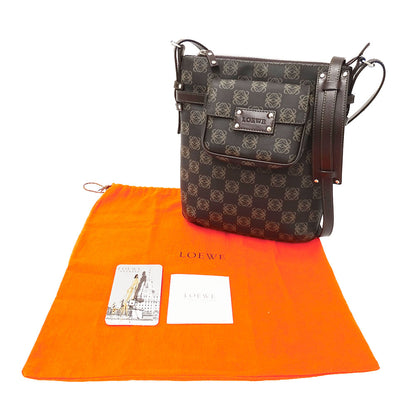 LOEWE ロエベ ショルダーバッグ ポケッツ ダークブラウン PVC レディース 【中古】