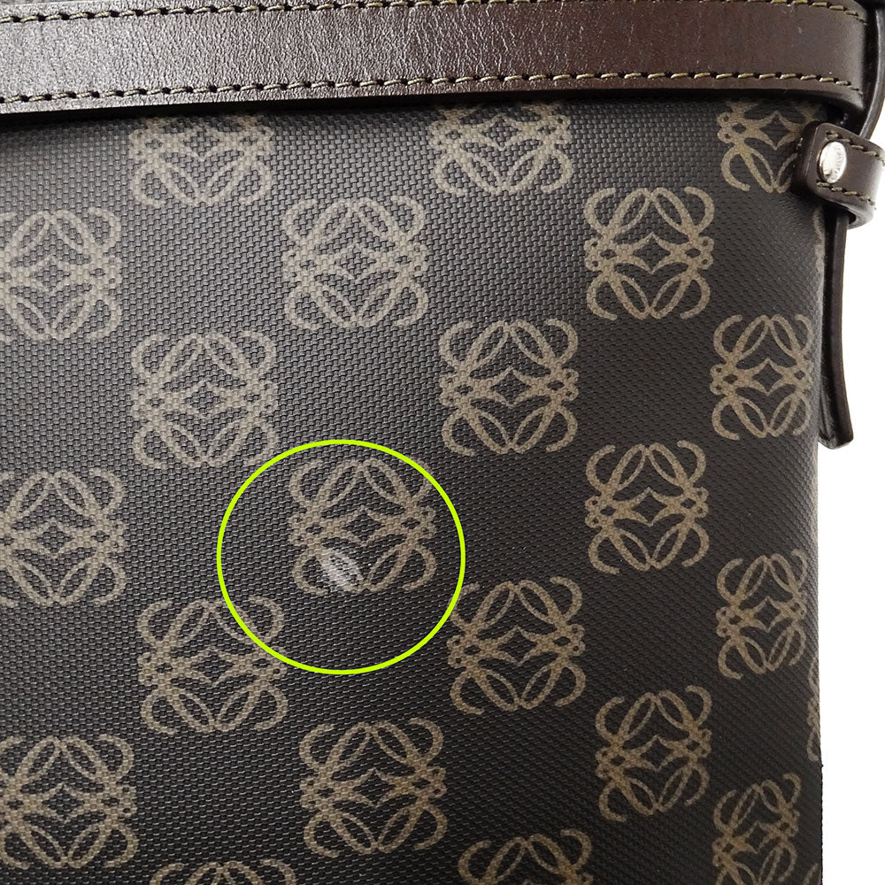 LOEWE ロエベ ショルダーバッグ ポケッツ ダークブラウン PVC レディース 【中古】